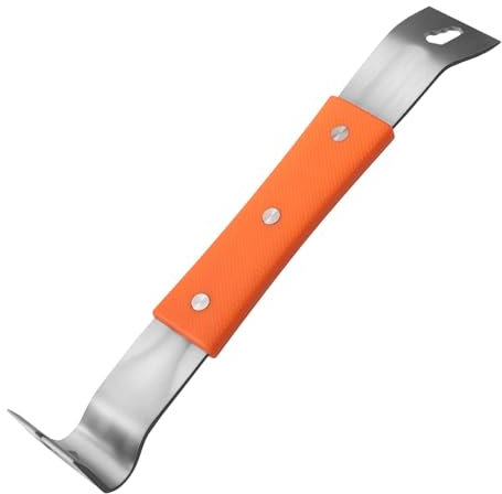 barra de palanca, barra de palanca pequeña - Palanca de barra plana con mango de goma | Herramienta multifuncional para quitar zócalos, minipalanca de acero inoxidable para quitauñas, carpinteros