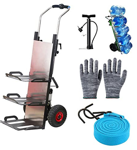 CRBUDY Elektrischer Treppensteiger-Handwagen, 650 W angetriebener Treppenwagen, Industrie-Handwagen, mit herausnehmbarer Lithiumbatterie und Langer Batterielebensdauer, bürstenloser Motor