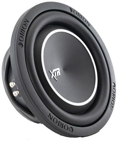 Orion XTR Series XTR8SWD4 - Subwoofer Delgado para Coche, 8 Pulgadas, Potencia máxima de 1200 W, 300 W RMS, Doble 4 ohmios, Cono Recubierto UV, Envolvente NBR, Repuesto Compacto OEM para Lexus, BMW