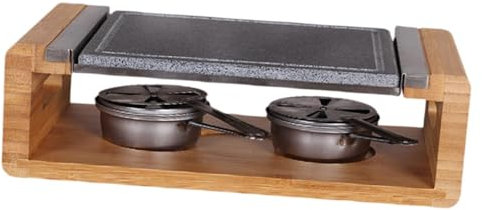 JISADER Cooking Asar Carne, Ligero, único con Soporte de Madera para Carne, Barbacoa, Plato chisporroteante de Piedra para pícnic al Aire Libre