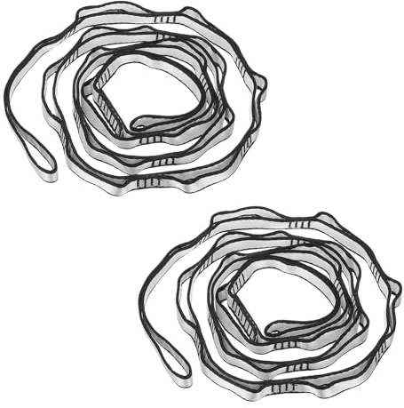PATIKIL Daisy Chain Straps, 2 Pack Strong Climbing Strap Adjustable Nylon Chain Sling with 15 Loops for Aerial Yoga Hammock Swing, Silver Tone