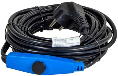 horizont Frostschutz Heizkabel mit Thermostat 10 m, ideal für Wasserleitung oder als Pflanzenheizung, wasserdichte Begleitheizung, Dachrinnenheizung selbstregulierend, Rohrbegleitheizung 230 V