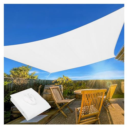 Tenda da sole bianca su misura per esterni, impermeabile, traspirante, resistente ai raggi UV, per patio, resistente agli strappi, 3 x 4 m