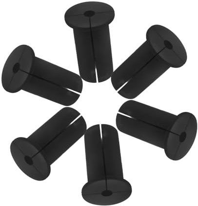 DOITOOL Black Wall Hole Cover for Cables 6 Pcs Cable Grommet Silicone Cable Feed Through Bushings for Cable Management