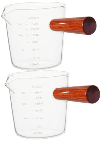 Cabilock 2 Tazze Da Caffè in Con Manico in Legno Resistenti Calore Per Tè E Caffè Caraffa in Per Caffè Espresso