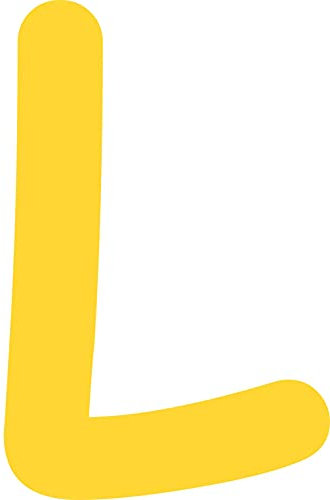 Kleckerliese Buchstaben Aufkleber 42 cm Einzel – seidenmatte Alphabet Sticker A–Z für Kinderzimmer, Wand, Tür, Möbel & Auto – selbstklebend & konturgeschnitten – L – Farbe Gelb