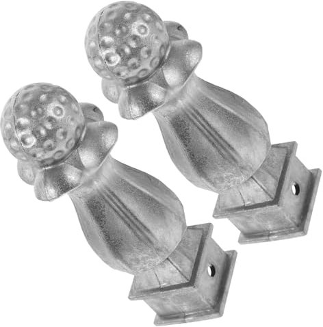 TOGEVAL Aluminum Fence Finials Decorative Outdoor Fence Toppers Square Railing Finial Caps for Garden Fencing 2pcs Set