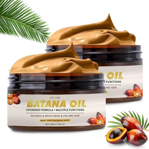2 * 110 ml Huile de Batana pour Cheveux, Batana Oil 100% Naturelle Produit au Honduras, Batana Pure pour la Pousse Cheveux, Anti-chute, Adapté aux Soins Quotidiens de Tous les Types de Cheveux
