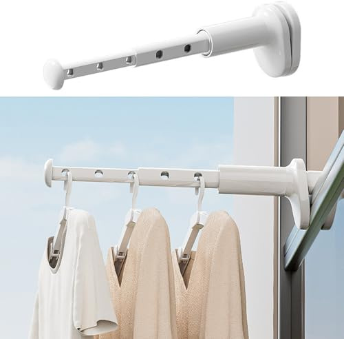 pclapora Etendoir Mural, Séchoir à Linge Portable pour Voyage, Petit Étendoir Linge Pliable, Séchoir Mural Extensible avec 5 Trous, pour Balcon, Salle Bains, Hôtel, Voyage, Camping