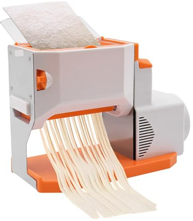 XCSCUK Máquina para Hacer Pasta, máquina para Hacer Pasta eléctrica de 70 W, máquina para Hacer Piel de Masa de Bola de Masa de Fideos metálicos, con Cabezales de Corte, para Cocina casera