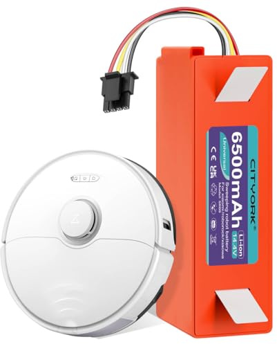 CITYORK 14,4V 6500mAh Batteria per Roborock Qrevo S/Pro/MaxV, per Roborock S8 S7 S6 S5 S4 Q5 Q7 Max/Plus/Pro+/Pure [Non per Roborock S8 MaxV Ultra] Xiaomi robot Aspirapolvere Batteria