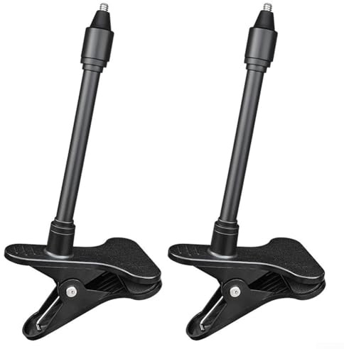 Lot de 2 supports réglables pour moniteur de bébé avec pince flexible pour installation sur berceaux et rebords de fenêtre (Noir)