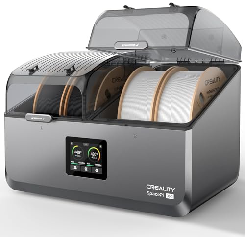 Creality SpacePi X4 Filamento Dryer Filamento Dryer con design a doppia camera fino a 85°C per 4 bobine, stampa e asciugatura simultanei, deumidificazione intelligente, controllo touch screen