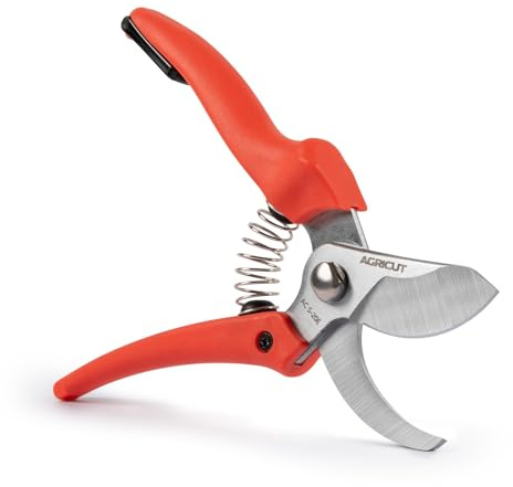 AGRICUT Garden Secateurs – Pruning Shears with Rear Slide Lock, Durable 59 HRC Steel Blade, Gardening Tools for Branches, Flowers, Herbs & Bonsai