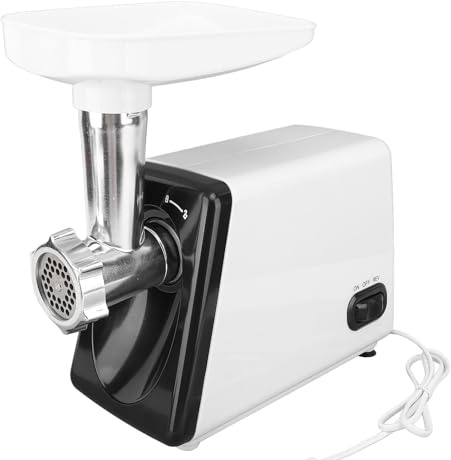 Asixxsix Picadora de carne eléctrica de 2500 W para embutidos de alta resistencia, 2 cuchillas, tubo embutidor y kit de kubbe, máquina para hacer salchichas, picadora de carne (EU enchufe 220V)