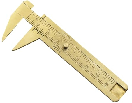 Kesiku Brass Vernier Caliper, Dual Scale 0-80mm Calipers Measuring Tool 1pc | with Inch & Metric Scales, Vernier Gauge for Jewelry, Woodworking, Metalworking & DIY Projects