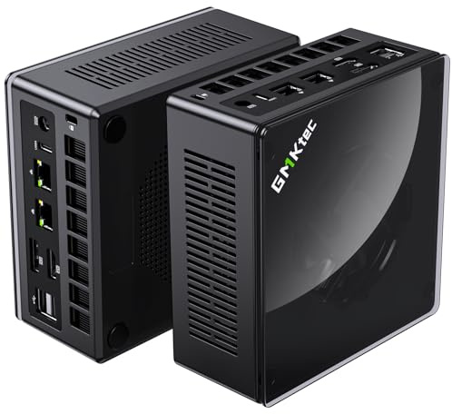 GMKtec Gaming Mini PC K8 Plus AMD Ryzen 7 8845HS(8C/16T, up to 5.1GHz) 32GB DDR5 RAM 2TB SSD, Desktop Computer Dual NIC 2.5G, HDMI 2.1, USB4