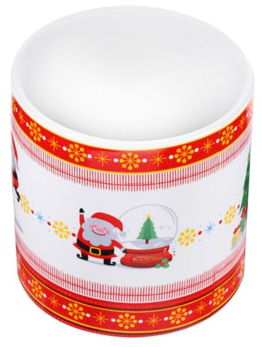 Yardenfun Pot de Fleurs Charnu en Céramique à Motif de Noël Petit Pot pour Plantes Succulentes Décoration Bureau et Rebord de Fenêtre 1 Pièce sans Plante