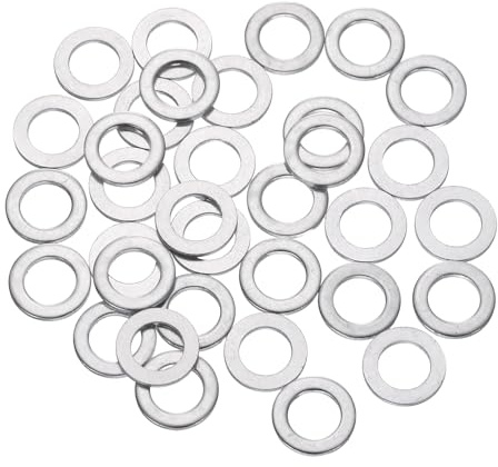 QUARKZMAN 50 Piezas Arandela Plana M6. Para Tornillos Color Plateado | Juntas Tóricas Redondas De Aluminio 10mm De 1mm De Grosor Espaciadores Planos, Accesorios De Reparación De Maquinaria.