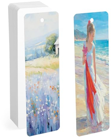 50 fogli di carta ad acquerello, 300 g, 5 x 15 cm, colore bianco, di alta qualità, impermeabile, superficie liscia per dipinti, fai da te, acquerello, acrilico, guazzo, marcatori artigianali