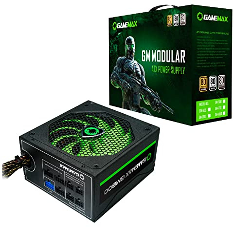 GameMax GM-800 80 Plus Bronze 800 W Modular Active PFC 14CM Fan ATX Power Supply Unit - Black
