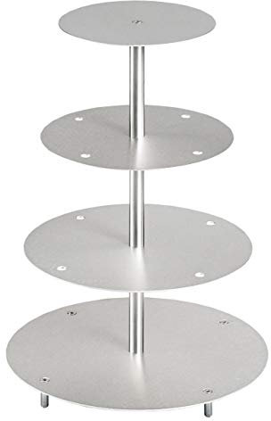 edelstahlheini Aluminium Tortenständer Rund Tortenetagere Hochzeit 4 Etagen (4 Stöckig (Ø 20 25 30 35cm))