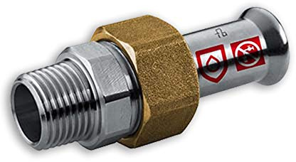 C-Stahl Pressfitting M Kontur - Durchgangsverschraubung (AG) - Flachdichtend - 28mm x DN 25 (1)