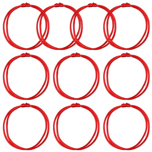 Zhichengbosi 10PCS Handmade Red Bracelet, Adjustable Red Bracelet String, Good for Prosperity and Success