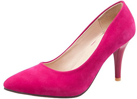 Onewus Donne Dress Pumps Pointed Toe Slip-on Scarpe per lavoro & Incontri, Fucsia, 44 EU