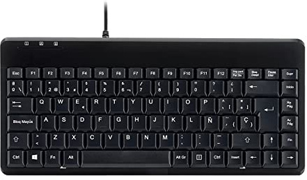 Perixx PERIBOARD-409 Teclado USB Ordenador Pequeño, QWERTY Español, Negro