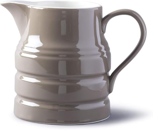 Wm Bartleet & Sons Large Serving Jug Picture, 2.5 Litre Churn Jug Style Porcelain Jug (Mocha)