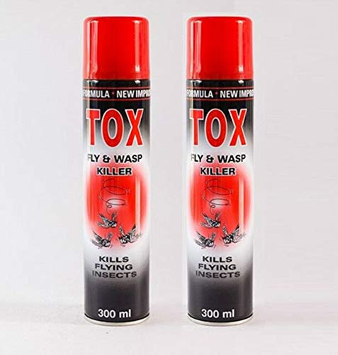 Fly & Wasp Killer Insecticide Fast Acting Aerosol Spray 300ml (pack of 2)