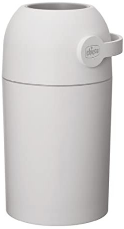 Chicco Contenedor para Pañales con Control de Olores, Sistema de Deshecho de Pañales, Papelera Pañales Compacta, Ahorra Espacio, con Tapa, Fácil de Usar y Limpiar, Funciona con Bolsas de Plástico,Gris