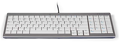 BakkerElkhuizen UltraBoard 960 Standard Compact Tastatur, deutsches Layout Qwertz, Kabelgebunden, Hellgrau/Weiß