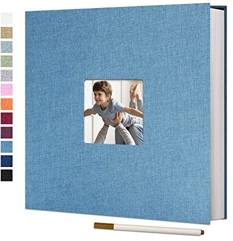 Vienrose Large Photo Album Self Adhesive for 4x6 8x10 Pictures Scrapbook Album DIY 40 Blank Pages with A Metallic Pen