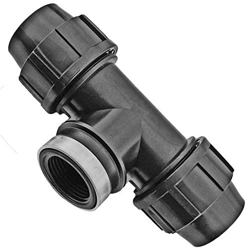 PP Fitting Verschraubung Kupplung Klemmverbinder PE-Rohr - T-Stück mit Innengewinde 25m mm x 1 Zoll IG