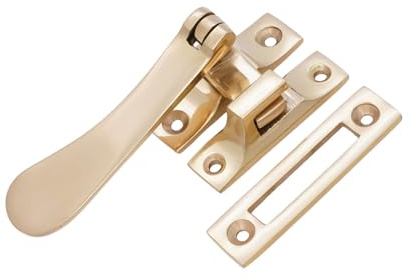 Solid Brass Spoon Casement Window Furniture Handle Hook MORTICE Victorian Fastener Brass