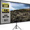 VEVOR Pantalla para Proyector 90 , 16:9 4K HD Pantalla de Proyector con Trípode Altura Ajustable 200-250 cm Pantalla Proyector Portátil 200 x 113 cm para Cine en Casa Presentación, 1 unidad