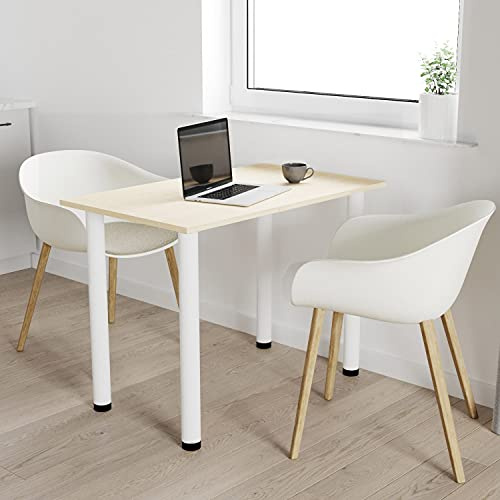 AKKE 60x60 | Esszimmertisch - Esstisch - Tisch mit weißen Beinen - Küchentisch - Bürotisch | AHORN