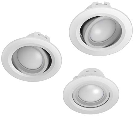 WLAN LED-Einbauspot, 5W, per Sprache/App steuern, verstellbar, 3 St., Weiß