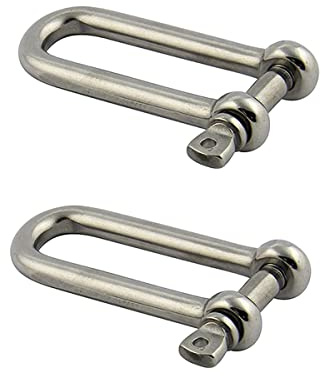 SYDARSYN 4-10mm Manilles en D Acier Inoxydable Manilles Droites Bracelet pour Gréement Résistant Bracelet Voile Camping Sports et Randonnée