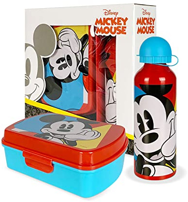 Set Pranzo 2 Pezzi Disney Mickey Mouse Borraccia 500ml e portapranzo 5387