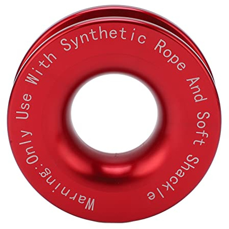Aramox Winch Snatch Bergungsring, 18.600 kg Bruchfestigkeit, Weicher Schäkel für 11-13 mm Seile, Rot