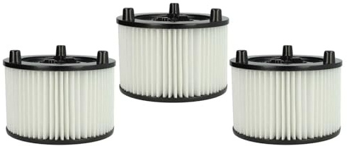 vhbw Filterset 3 x vikfilter kompatibelt med Bosch AdvancedVac 20 våt- och torrdammsugare – filter, patronfilter, papper/plast, vit