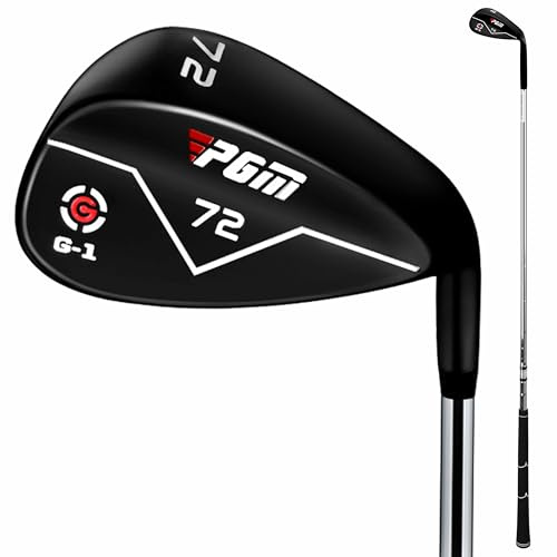 PGM Golf Clubs - Cuña de Golf con Eje de Acero Texturizado CNC de 72 Grados (Negro)
