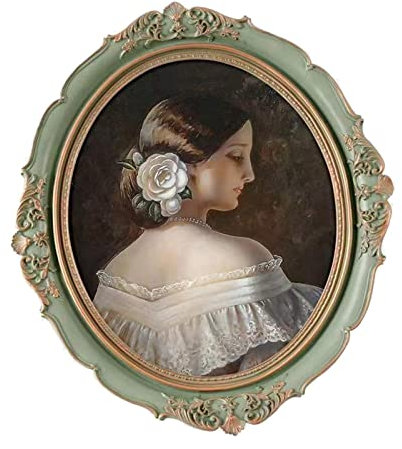 Cadre Photo rétro de Table et tenture Ovale décoratif en Relief résine 'Affichage pour la décoration, 5x7 Pouces