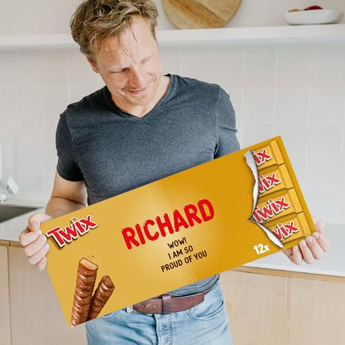Twix Personalisierter Schokoriegel - Personalisieren Sie Ihre riesige Milchschokolade-Geschenkbox, das Geschenk für Frauen, Geschenk für Männer, 16 x 50 g