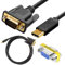 Xiatiaosann USB C auf VGA Kabel 1,2 m, 4K@30 Hz USB Typ C Stecker auf VGA Stecker, Adapter Konverterkabel, vergoldetes Type C auf VGA Verlängerungskabel für Desktop, mit VGA Buchse auf Buchse Adapter
