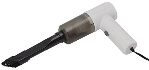 Aspirateur de Voiture, Gonfleur 12V Petit Aspirateur Portable Nettoyage à 360° pour Le Bureau (Blanc)