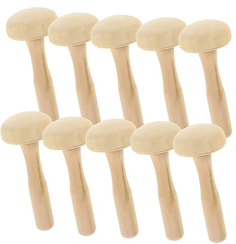 MAGICLULU 10 Stück Holz-farbroller Für Kunstdruck Tintenreibwerkzeug Keramikrolle Bastelwerkzeug Druckpinsel Glatt